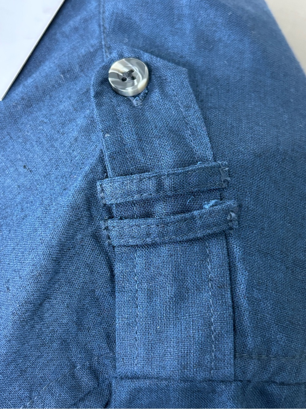 Kenneth Cole Men’s Linen Cotton Shirt Navy Big & Tall 3X NWT - Picture 8 of 12